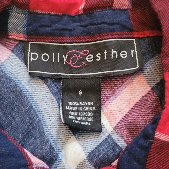 Womens Sleeveless Plaid Button Up Shirt - Picture 7 of 7